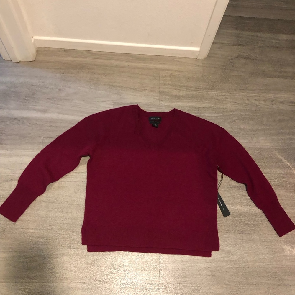 New Burgundy Cashmere Sweater L